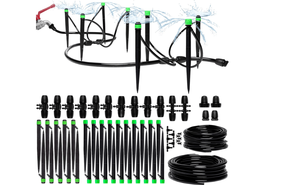 
CARPATHEN Adjustable Premium Complete Drip Irrigation System Kit for Garden, Raised Beds with Drip Emitters, 5/16" and 1/4" Irrigation Tubing an