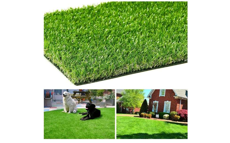 AYOHA Artificial Turf 4 ft x 6 ft with Drainage, 1.38 Inch Realistic Fake Grass Rug Indoor Outdoor Lawn Landscape for Garden, Balcony, Patio, Synthetic...
