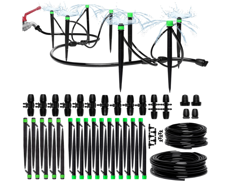 
CARPATHEN Adjustable Premium Complete Drip Irrigation System Kit for Garden, Raised Beds with Drip Emitters, 5/16" and 1/4" Irrigation Tubing and