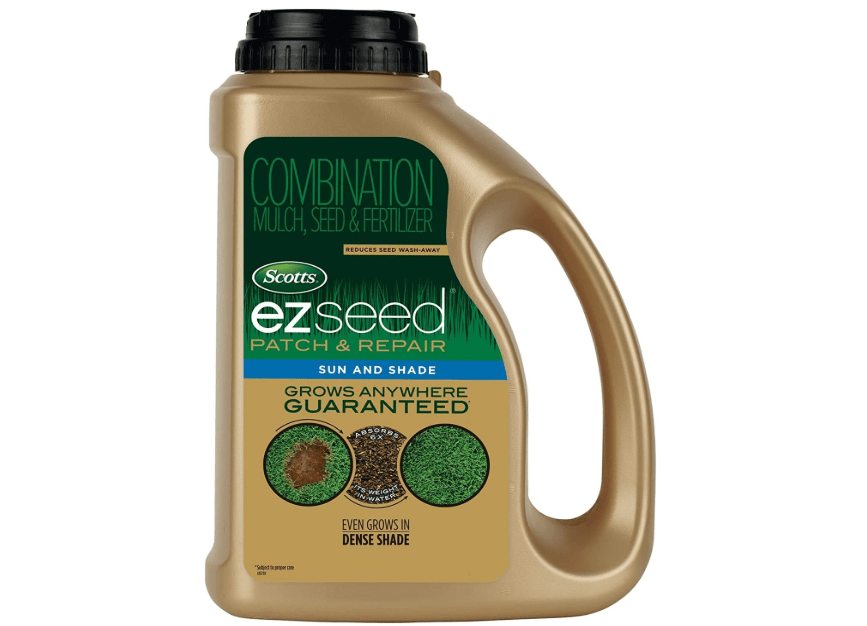 Scotts EZ Seed Patch & Repair Sun and Shade Mulch, Grass Seed, Fertilizer Combination for Bare Spots and Repair, 3.75 lb, Brown