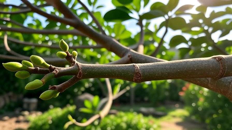 "Pruned Black Madeira fig tree branch with new growth"