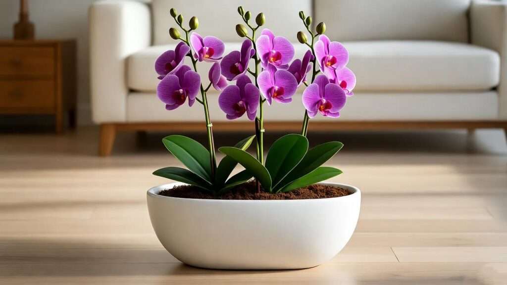 Faux Orchid Planter