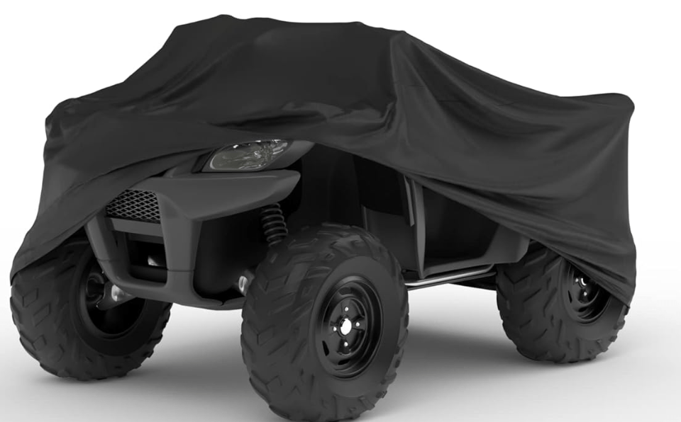 Weatherproof Max ATV Cover Compatible with 2017 Polaris Outlaw 50 Pink Power– Outdoor & Indoor – Protect from Water, Snow, Sun – Built-in Securing