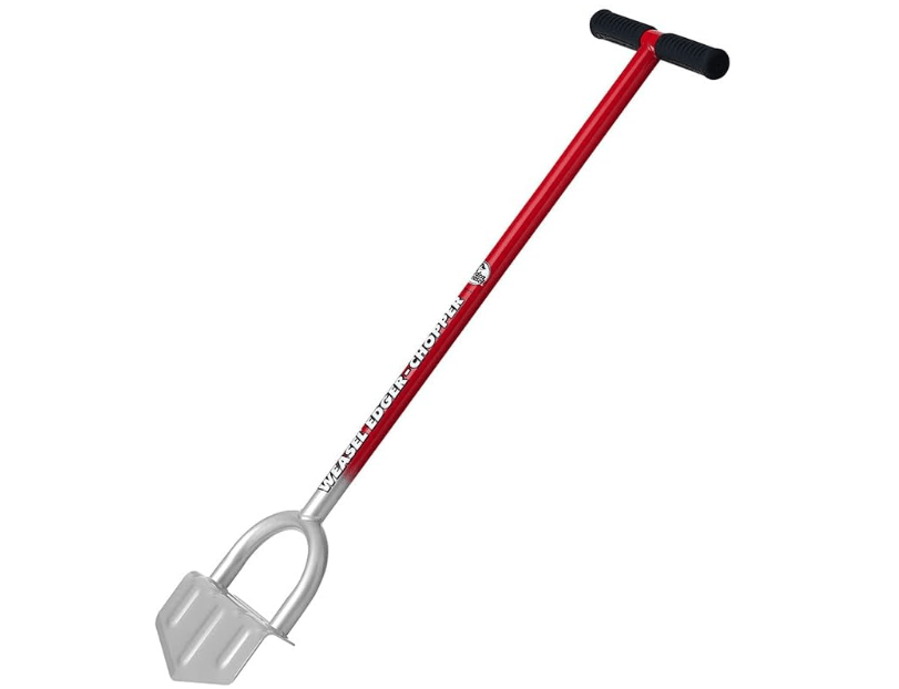 
GARDEN WEASEL Edger-Chopper – Black Grip | Manual Lawn Edger Tool for Garden Beds, Sidewalks, Patios & Landscaping | T-Handle, Half Moon Blade