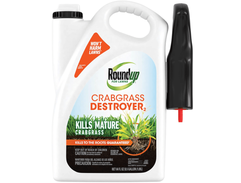 Roundup for Lawns Crabgrass Destroyer2, Tough Weed Killer, Kills Crabgrass, Foxtail, Goosegrass, Ready-to-Use, 64 oz