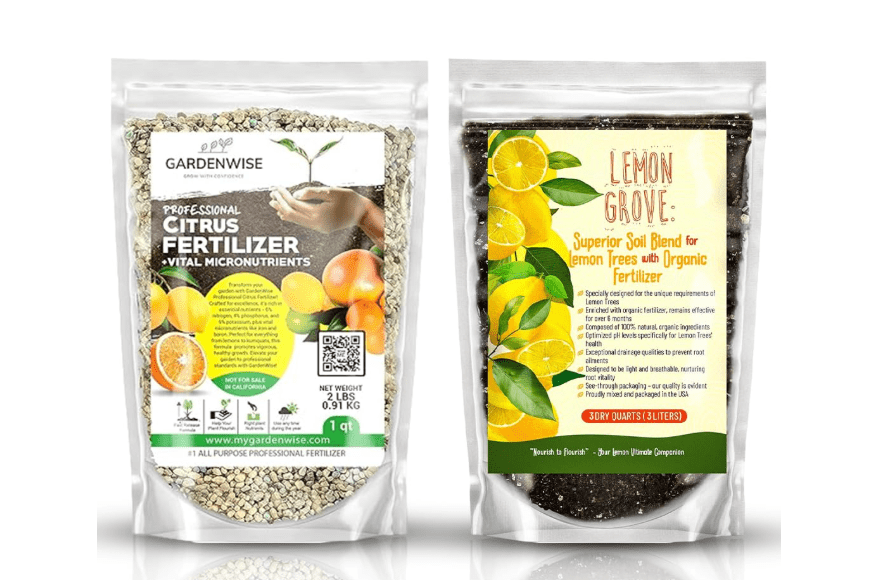 
GARDENWISE Professional Citrus Fertilizer & Organic Lemon Tree Potting Soil Bundle - Perfect Balanced NPK for All Citrus Indoor & Outdoor, Potting
