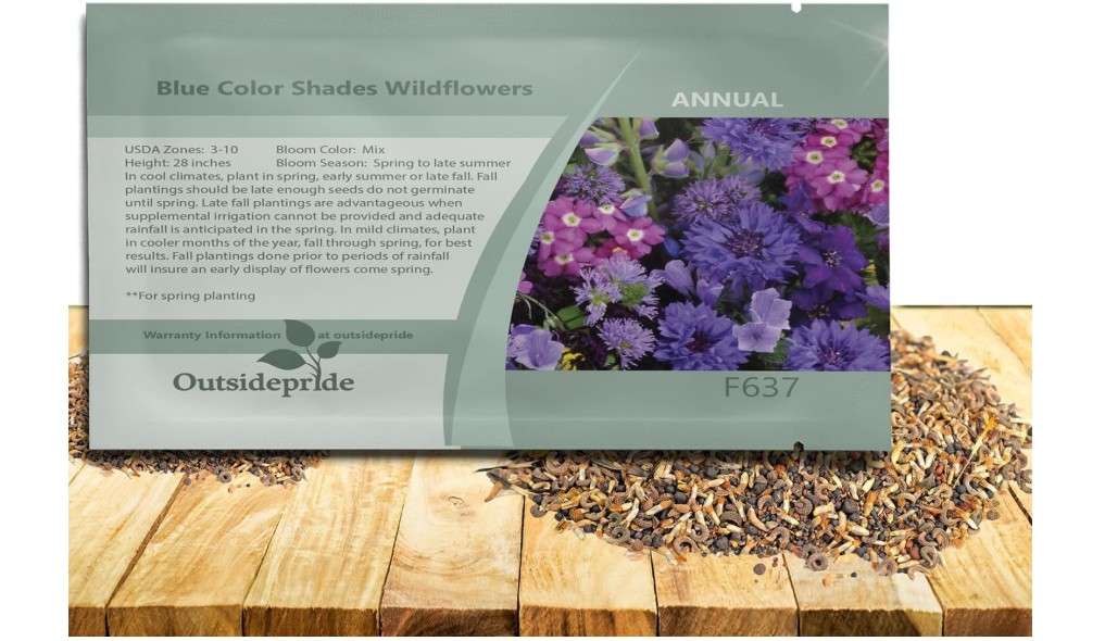 Outsidepride Blue Wildflower Seed Mix - 5000 Pcs Annual Flower Seeds for Planting w/Vibrant Blue Blooms for Garden Borders & Pollinator Gardens, Ideal...
