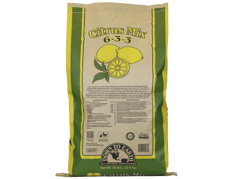 
Down to Earth All Natural Fertilizers Organic Citrus Mix 6-3-3, 50 lb Bag Fertilizer for Lemons, Limes, Oranges Citrus Trees