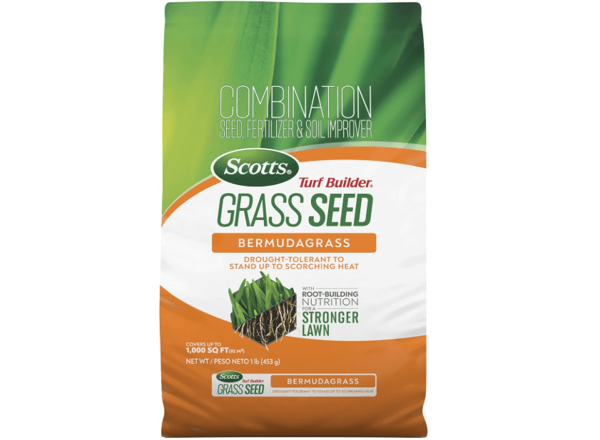 Scotts Turf Builder Grass Seed Bermudagrass with Fertilizer and Soil Improver, Drought-Tolerant