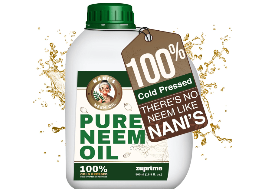 
Nani's Pure Neem Oil for Plants Concentrate - Dilute for Use as Organic Neem Oil Spray for Plants, Outdoor & Indoor Use - 100% Cold Pressed