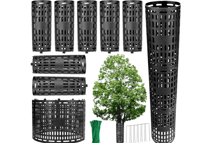 YGAOHF Tree Trunk Protector, 7 Pack Tree Trunk Protector Guard, Heavy Duty Expandable Tree Wrap, Black Tree Protectors from Trimmers, Mowers,