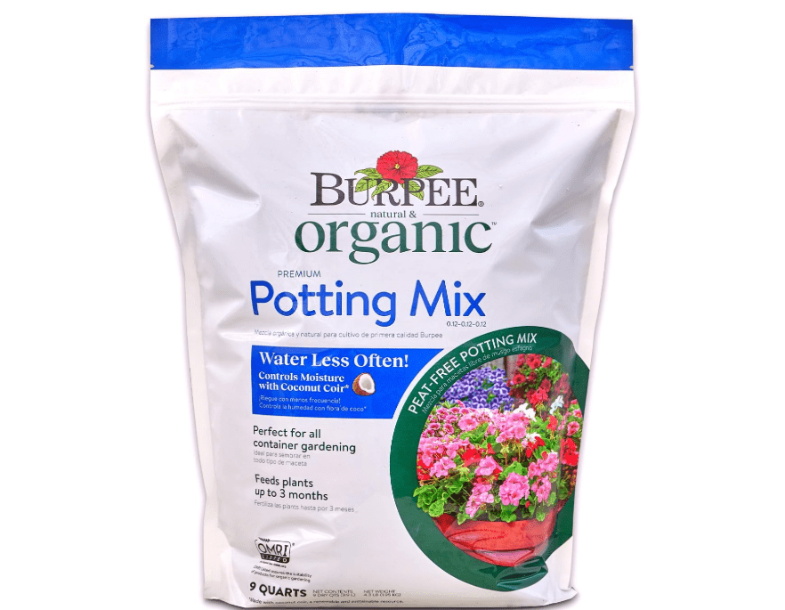 Burpee, 9 Quarts | Premium Organic Potting Natural Soil Mix Food Ideal for Container Garden-Vegetable, Flower & Herb Use for Indoor Outdoor Plant