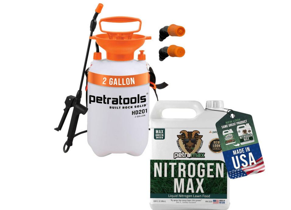 
PetraTools 1 Gallon Liquid Nitrogen Fertilizer 28-0-0 with HD201 2 Gallon Sprayer Bundle