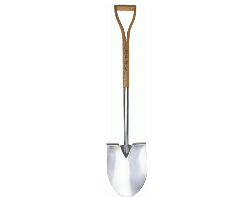 
Kent & Stowe Stainless Steel Pointed Spade, Traditionally-Styled Garden Spade with Extended Shank and Large Tred, All Year Round Garden Tools Made from