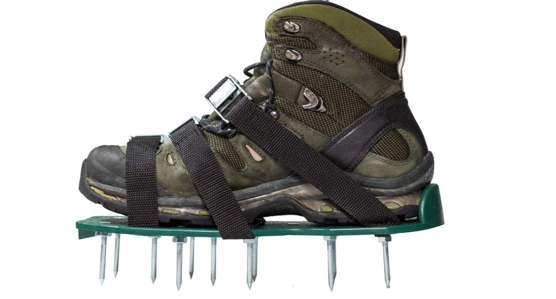 Punchau Lawn Aerator Shoes w/Metal Buckles and 3 Straps - Heavy Duty Spiked Sandals for Aerating Your Lawn or Yard
