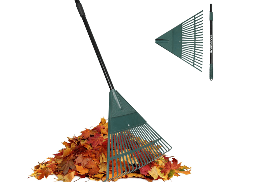 
ORIENTOOLS Garden, Adjustable Lightweight Steel Poly Shrub Rake, Plastic Head, 22 Tines, 42 to