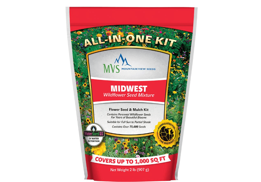 Mountain View Seeds 106485 Midwest Wildflower Grass Seed, 2-Pound