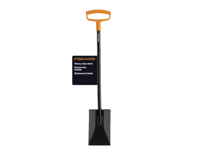 
Fiskars 46" Spade Garden Shovel, Steel Flat Spade with Ergonomic D-Handle, Sharp Blade Square Shovel for Lawn Edging, Digging, Heavy Duty Yard Tool