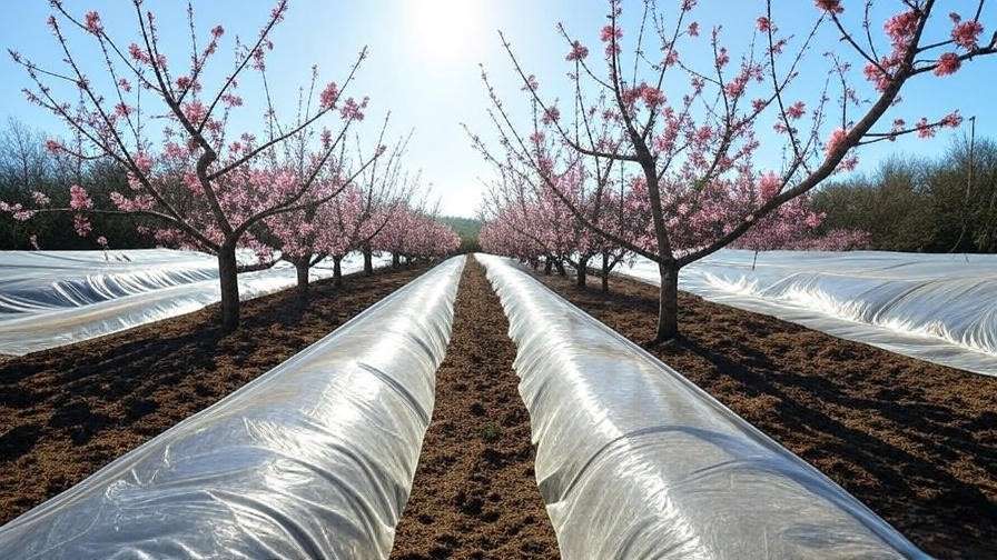 Soil solarization process in a cherry orchard with plastic sheeting"
