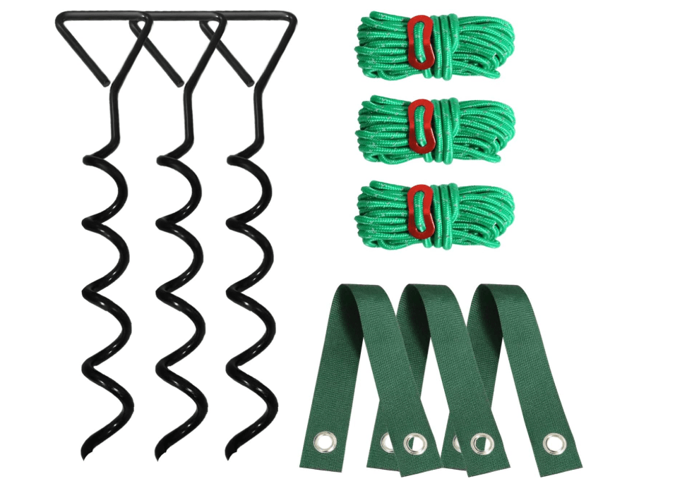 3 PCS Tree Stakes and Supports, Heavy Duty Tree Stake Kit, Steel Spiral Tree Straightening Kit for Young Leaning Trees Against Strong Wind Bad Weather