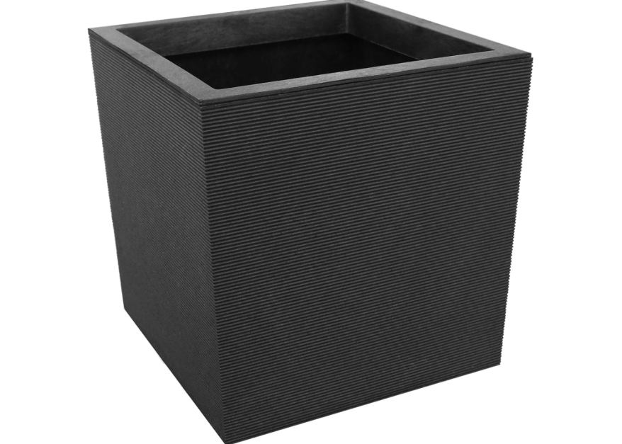 
Tierra Verde Indoor & Outdoor Self-Watering Square Planter, Citadel Horizon, 13.5" x 14", Black - Planting Containers for Plants and Flowers