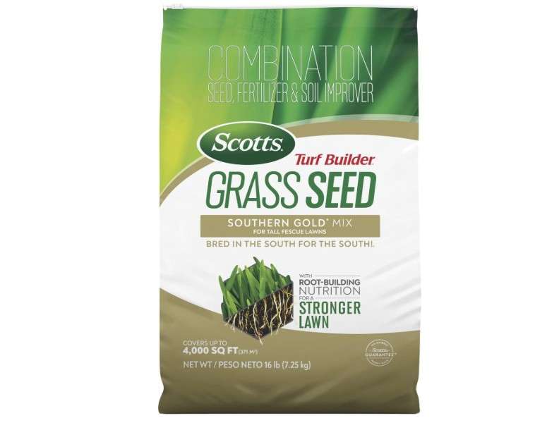 Scotts Turf Builder Grass Seed Southern Gold Mix for Tall Fescue Lawns with Fertilizer and Soil Improver, 16 lbs.
