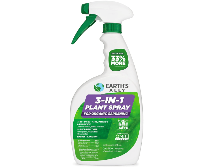 
Earth's Ally 3-in-1 Plant Spray 32 oz | Safe & Organic Insecticide, Fungicide & Spider Mite Control, Use on Indoor Houseplants and Outdoor