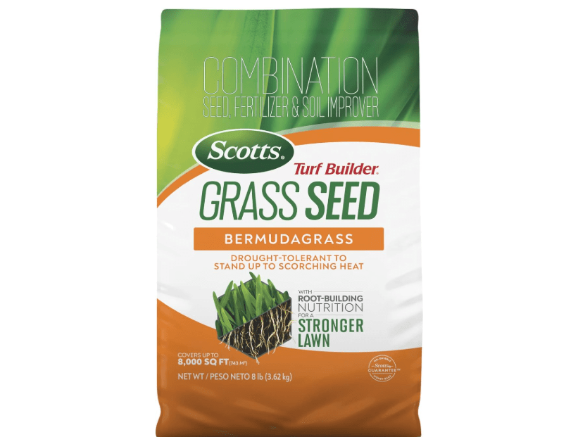 
Scotts Turf Builder Grass Seed Bermudagrass with Fertilizer and Soil Improver, Drought-Tolerant, 8 lbs.