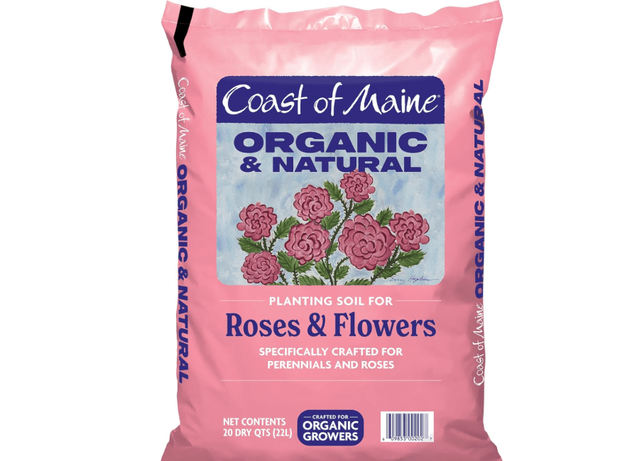 Coast of Maine Organic & Natural Planting Soil for Roses & Flowers - Premium Garden Soil w/Composted Manure, Sphagnum Peat Moss for Multi Use In