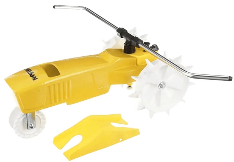
Nelson Rain Train 13,500 Square Feet Cast Iron Outdoor Lawn Traveling Water Sprinkler for Yard, and Garden, with Auto Shut Off, Yellow