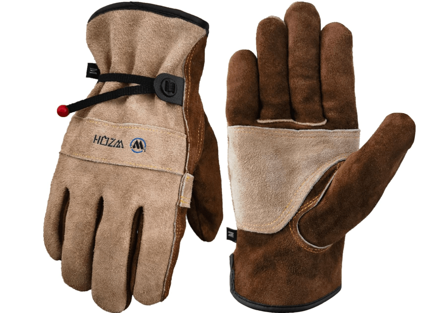 WZQH Leather Work Gloves for Men or Women. Medium Glove for Gardening, Tig/Mig Welding, Construction, Chainsaw, Farm, Ranch, etc. Cowhide, Cotton Lined