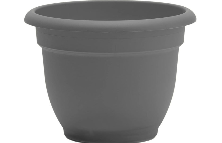
Bloem Ariana Self Watering Planter: 12" - Charcoal - Durable Resin Pot, for Indoor & Outdoor Use, Self Watering Disk Included, Gardening, 3 Gallon