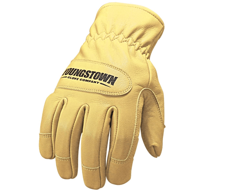 Youngstown Glove Ground Double Layered Leather Work Gloves For Men - Arc Rated, Puncture Resistant - Tan, Large