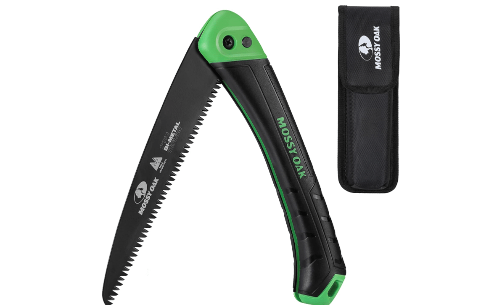 
MOSSY OAK Folding Saw - 7 Inch Pruning Handsaw with Pouch, D6A & M2 Bimetal Saw Blade, Hunting Saw Foldable for Deer, Tree, Wood, and Limb Cutting