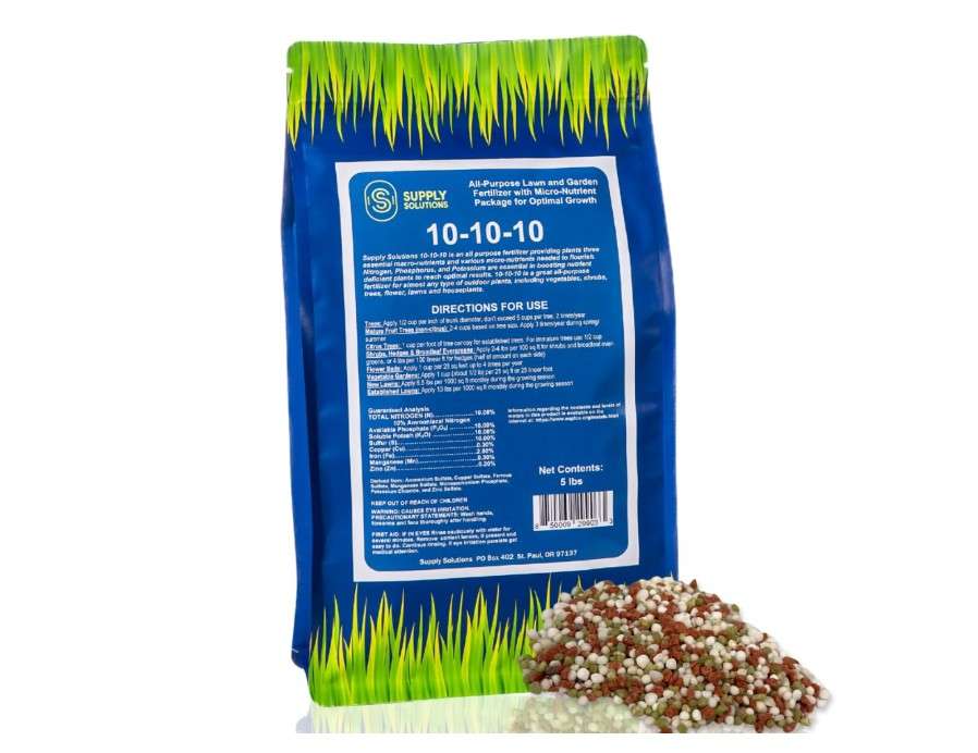 Supply Solutions 10-10-10 Complete Lawn & Garden Granular Fertilizer with Micronutrients – Balanced NPK Plant Food for Soil Health, Blooms & Roots 
