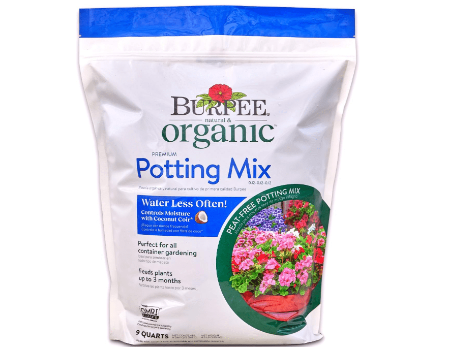 Burpee, 9 Quarts | Premium Organic Potting Natural Soil Mix Food Ideal for Container Garden-Vegetable, Flower & Herb Use for Indoor Outdoor Plant
