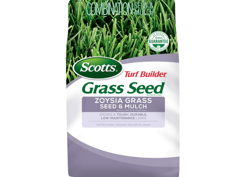 Scotts Turf Builder Zoysia Grass Seed & Mulch, Grows a Tough, Low-Maintenance Lawn, 5 