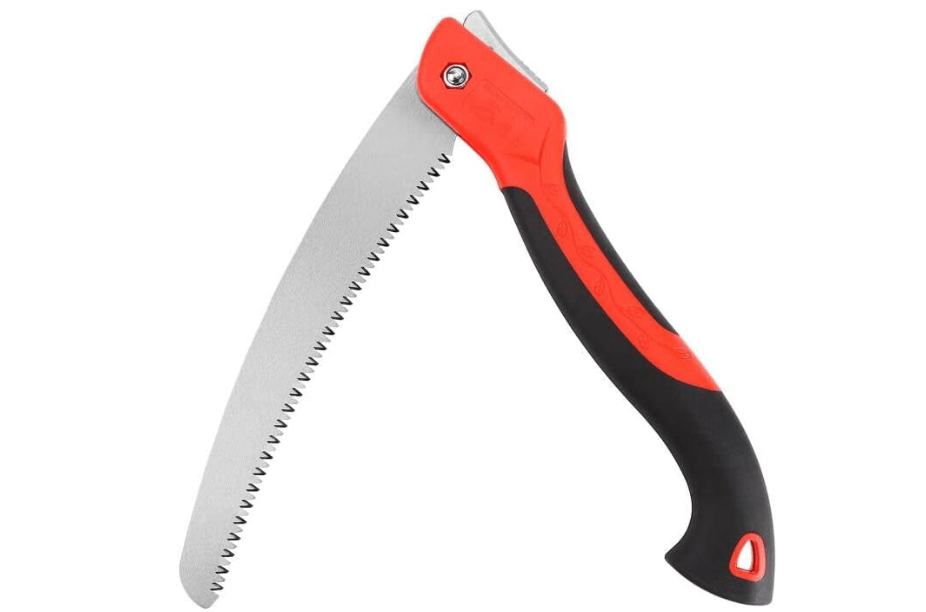 
WEIMELTOY 10 Inch Heavy Duty Pruning Saw, Folding Hand Saw with SK5 Curved Blade, Triple-cut Razor Teeth Used for Trees Wood Cutting Camping Gardening