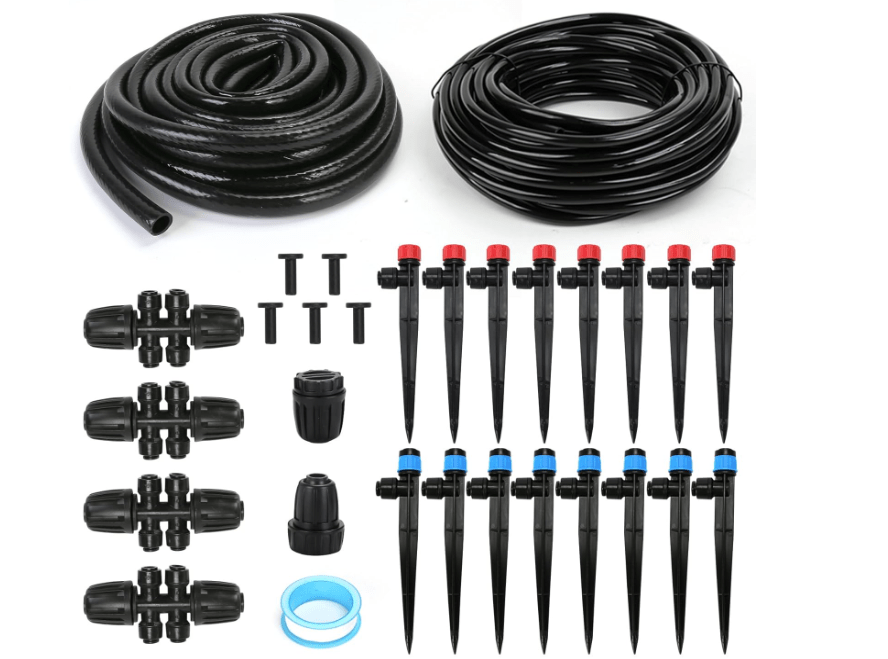 
Greenhouse Micro Drip Irrigation Kit, Flantor Automatic Irrigation System Garden Irrigation Kit with 100FT 1/4 inch + 20FT 1/2 inch Irrigation Tubing