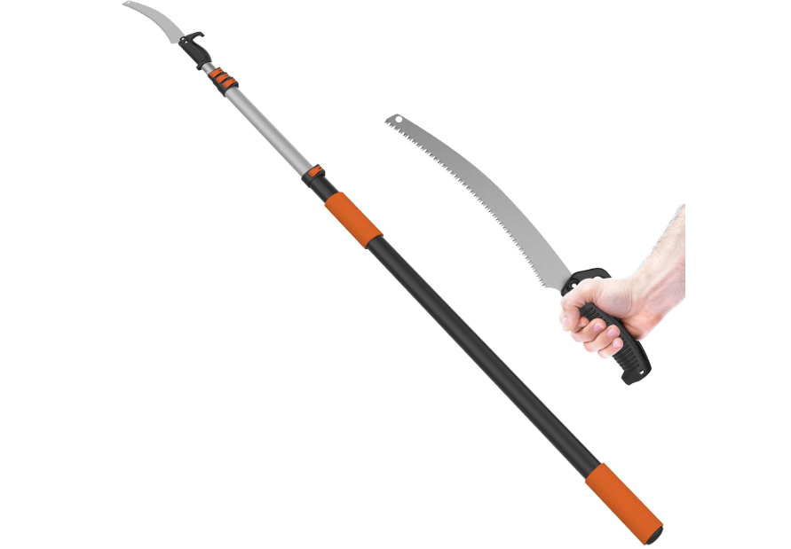 
LAANPOLE 26FT Pole Saw, Telescoping Tree Trimmer with 5-20FT Extension Pole, Manual Branches Pruner for Backyard, Orange
