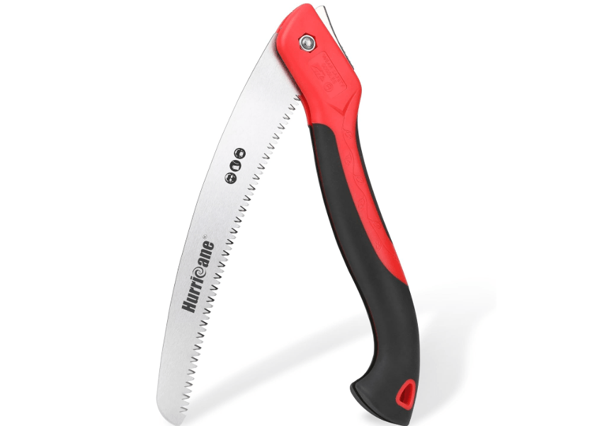 
HURRICANE Folding Hand Saw, 10 Inch Pruning Saw, Hand Saw for Wood Cutting, Camping Tree Saw with SK5 Curved Blade, Triple-cut Razor Teeth, Outdoor Portable