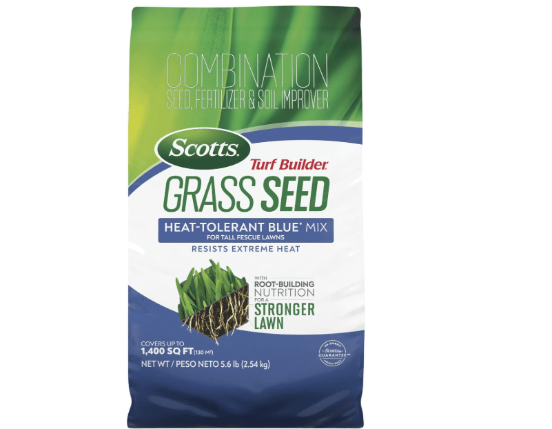 
Scotts Turf Builder Grass Seed Heat-Tolerant Blue Mix for Tall Fescue Lawns with Fertilizer and Soil Improver, 5.6 lbs.