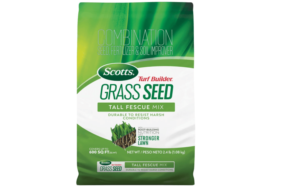 
Scotts Turf Builder Grass Seed Tall Fescue Mix Durable to Resist Harsh Conditions with Root-Building Nutrition