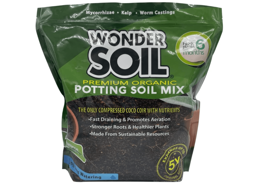 
WONDER SOIL Organic Potting Soil | Ready to Plant Coco Coir Fully Loaded with Nutrients | 3 LBS Bag Expands to 12 Quarts of Indoor Outdoor Soil for Gardens.