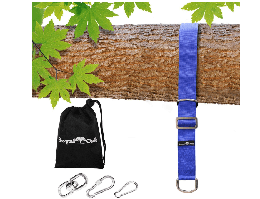 EASY HANG (4FT) ADJUSTABLE TREE SWING STRAP X1 - Holds 2200lbs. - Heavy Duty Carabiner - Bonus Spinner - Perfect for Tire and Saucer Swings