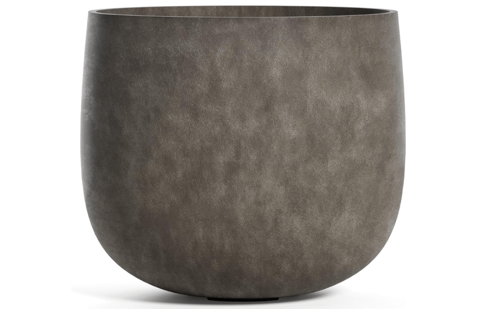 
COSAPOTS Mondo Large Planter – River Stone Finish – Fiberglass Indoor/Outdoor and Weather-Resistant Round Planter (19.7" D x 19.1" H Exterior,