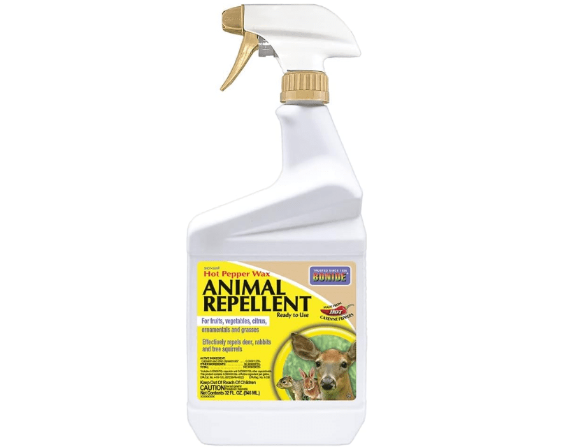 Bonide Hot Pepper Wax Animal Repellent, 32 oz Ready-to-Use Spray for Deer, Squirrels, Rabbits in Lawn & Garden