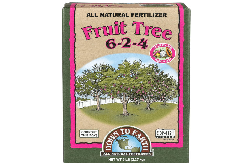 Down To Earth All Natural Fertilizers Organic Fruit Tree - Plant Food for Apples, Pears, Plums and Tropical Fruit Trees 6-2-4, 5 lb