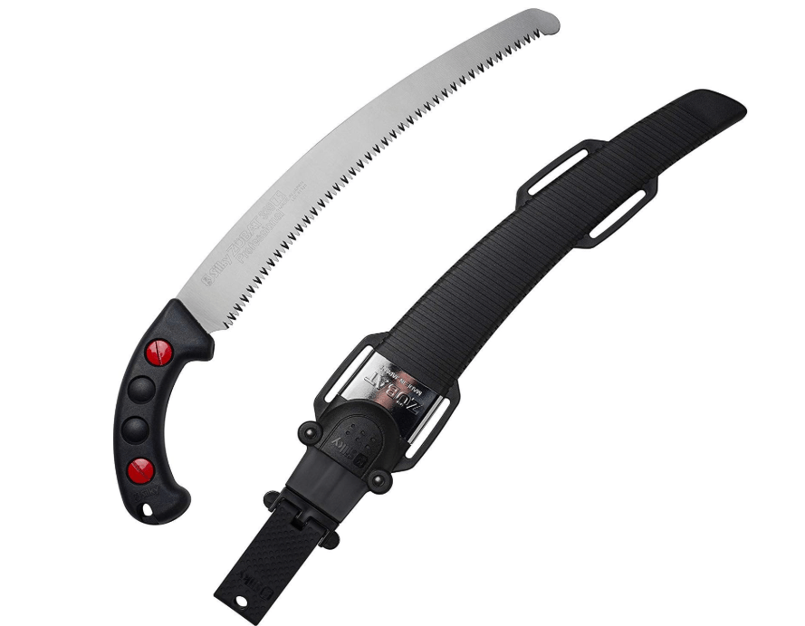Silky 270-33 Zubat Professional Curved Blade Hand Saw with Scabbard, 13 inch Curved Blade