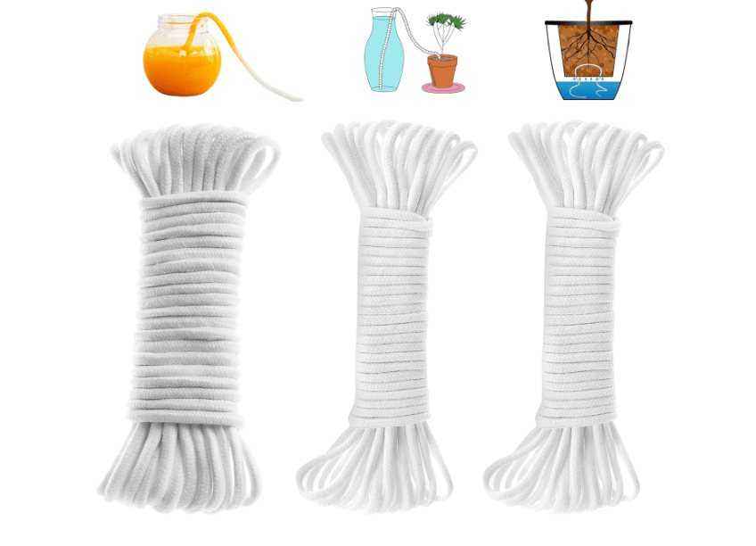  ORIMERC 1/6 inch 60 feet + 1/4 inch 50 feet Self Watering Wick Cord Rope